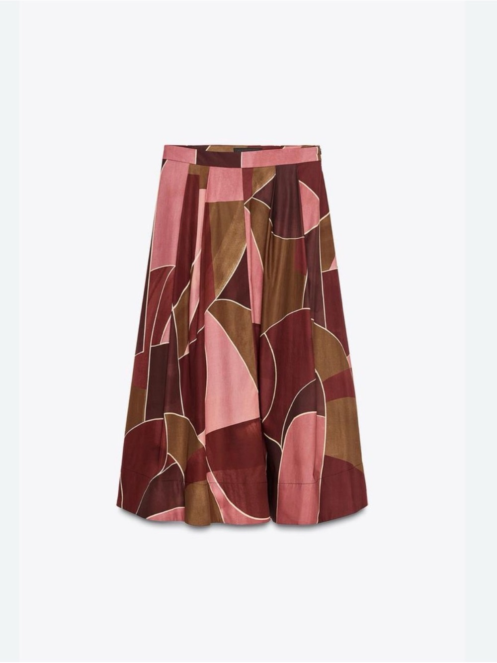 NWTZARA PRINTED MULTICOLOR MIDI SKIRT326 ZW COLLECTION